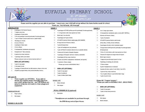 EPS Supply List